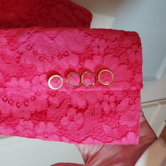 MILLY Avery Lace Blazer In Pink - Picture 13 of 16